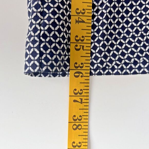 Gap Geo Print Romper Womens L Blue Drop Waist Sleeveless Lounge Flowy Jumpsuit - Picture 14 of 14